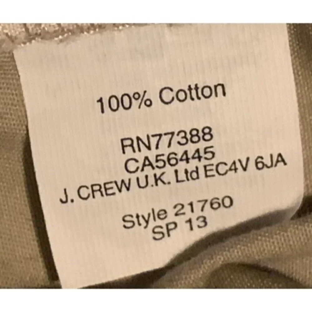 J. Crew Womens Chino Broken In Cotton Shorts Size 10 Beige Pockets